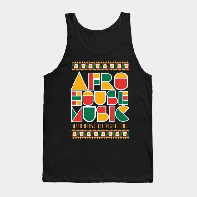 AFRO HOUSE  - Cultured Font (white) Tank Top by DISCOTHREADZ 